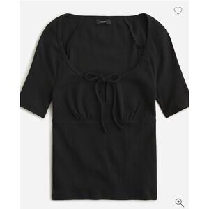 J. Crew Tie-Front Vintage Rib T-Shirt Size XS